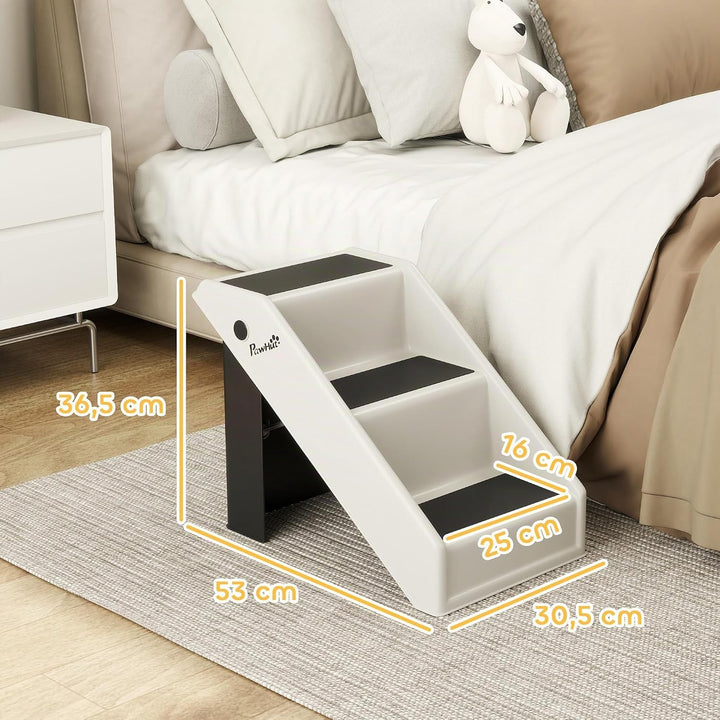 PawHut Hundetreppe 3 Stufen 36,5 cm Hoch Haustiertreppe für Kleine Hunde klappbar Katzentreppe Hunde