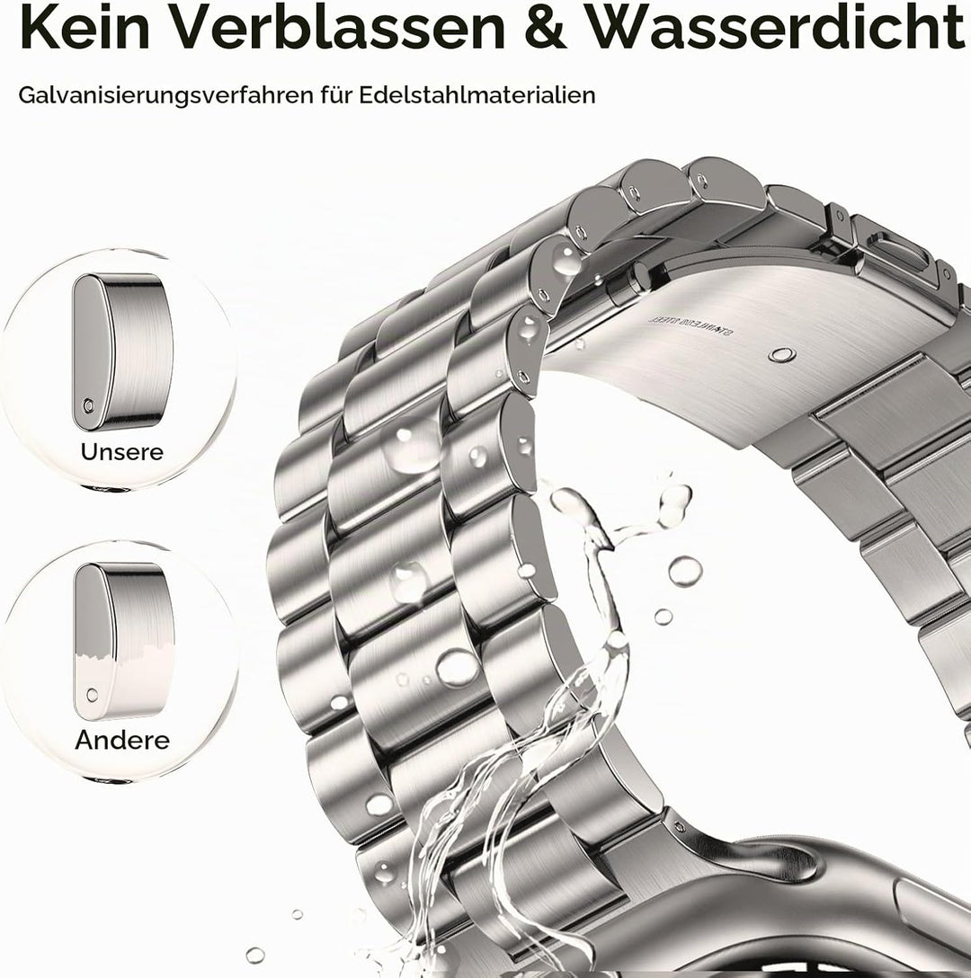 Metall Kompatibel mit Apple Watch Armband 42mm(Series 11 10) 40mm 41mm 38mm, Damen Herren Edelstahl