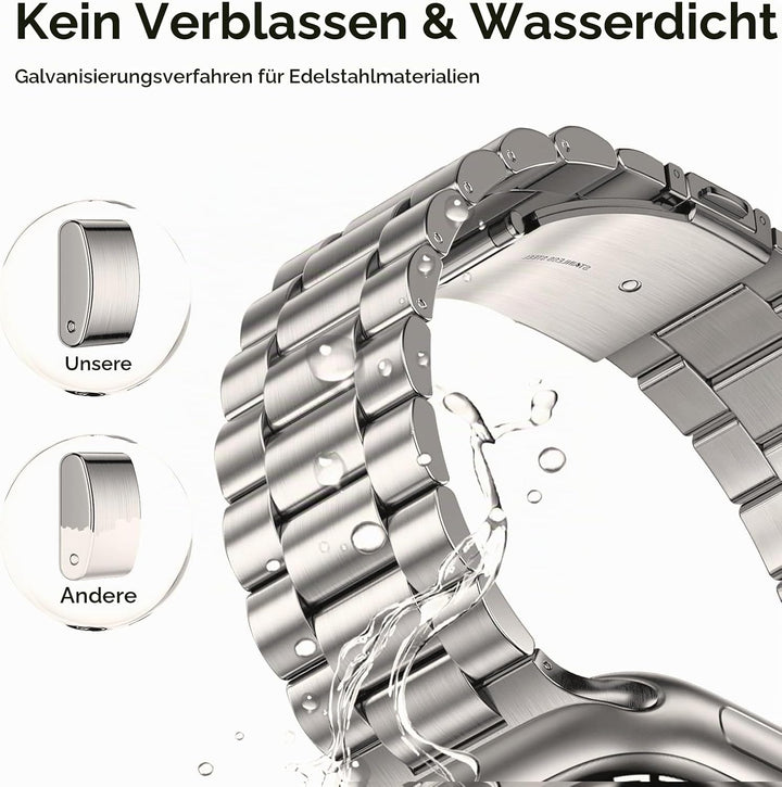 Metall Kompatibel mit Apple Watch Armband 42mm(Series 11 10) 40mm 41mm 38mm, Damen Herren Edelstahl