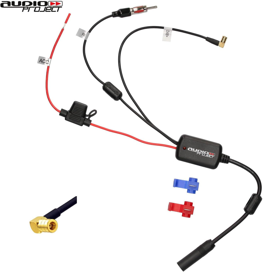 Audioproject A391 - DAB Antenne Verstärker Splitter SMB auf DIN kompatibel für Sony Pioneer JVC Kenw