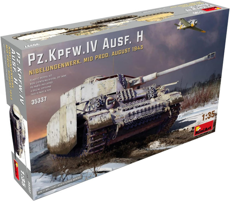 Mini Art 35337 1:35 Pz.Kpfw.IV AUSF.H Aug43 Mit. Nibe. - originalgetreue Nachbildung, Modellbau, Pla