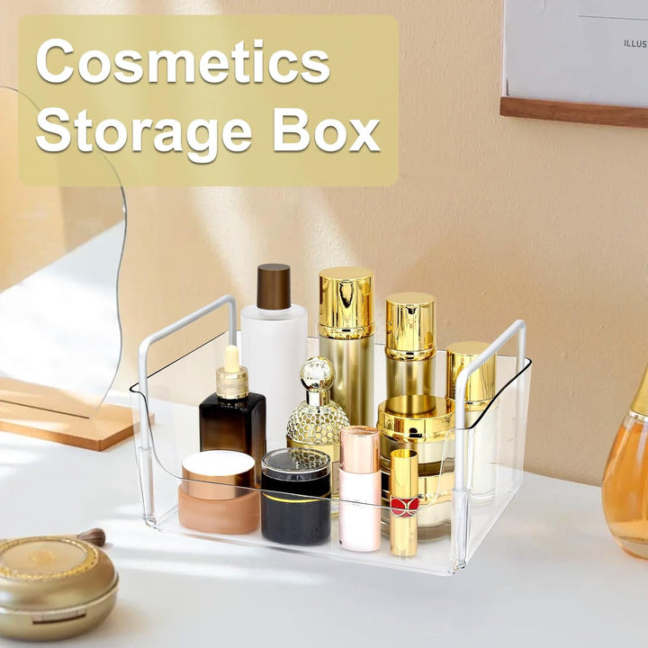 Klarer Makeup-Organizer-Tablett mit Griffen Badezimmer & Eitelkeit Lagerung für Kosmetik, Hautpflege