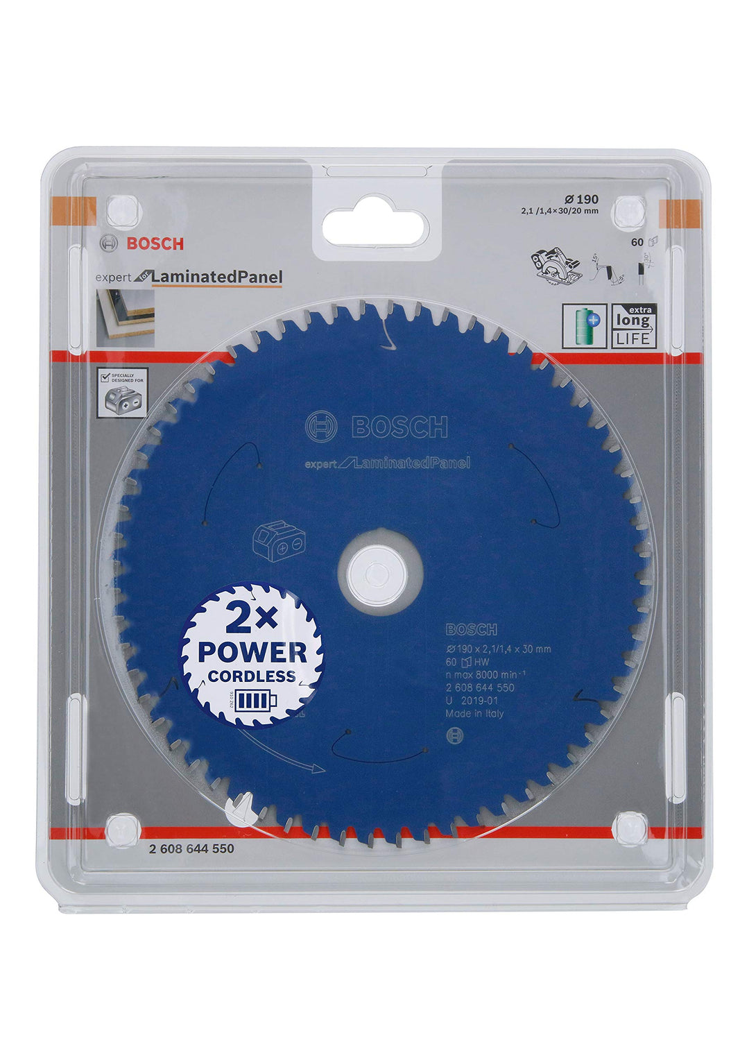 Bosch Accessories 1x Kreissägeblatt Expert for Laminated Panel (Spanplatten, Sägeblatt Ø 190 x 30 x