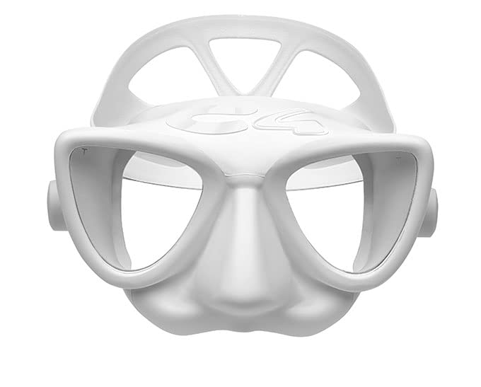 C4 Plasma XL Maske für Apnoe und Unterwasserfischen Weiss, Weiss