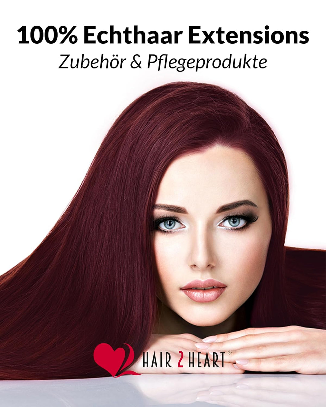 hair2heart Extensions Echthaar Bondings Glatt - 100 Strähnen 0.5g 30cm Burgundy 