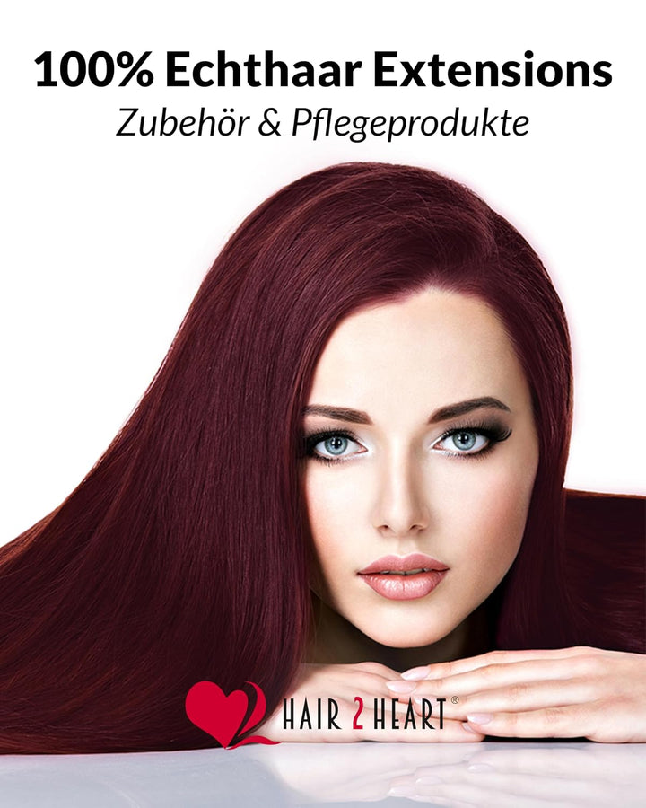 hair2heart Extensions Echthaar Bondings Glatt - 100 Strähnen 0.5g 30cm Burgundy 