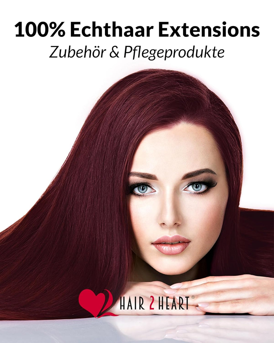 hair2heart Extensions Echthaar Bondings Glatt - 150 Strähnen 0.5g 40cm Burgundy #99j Burgundy 40cm 1