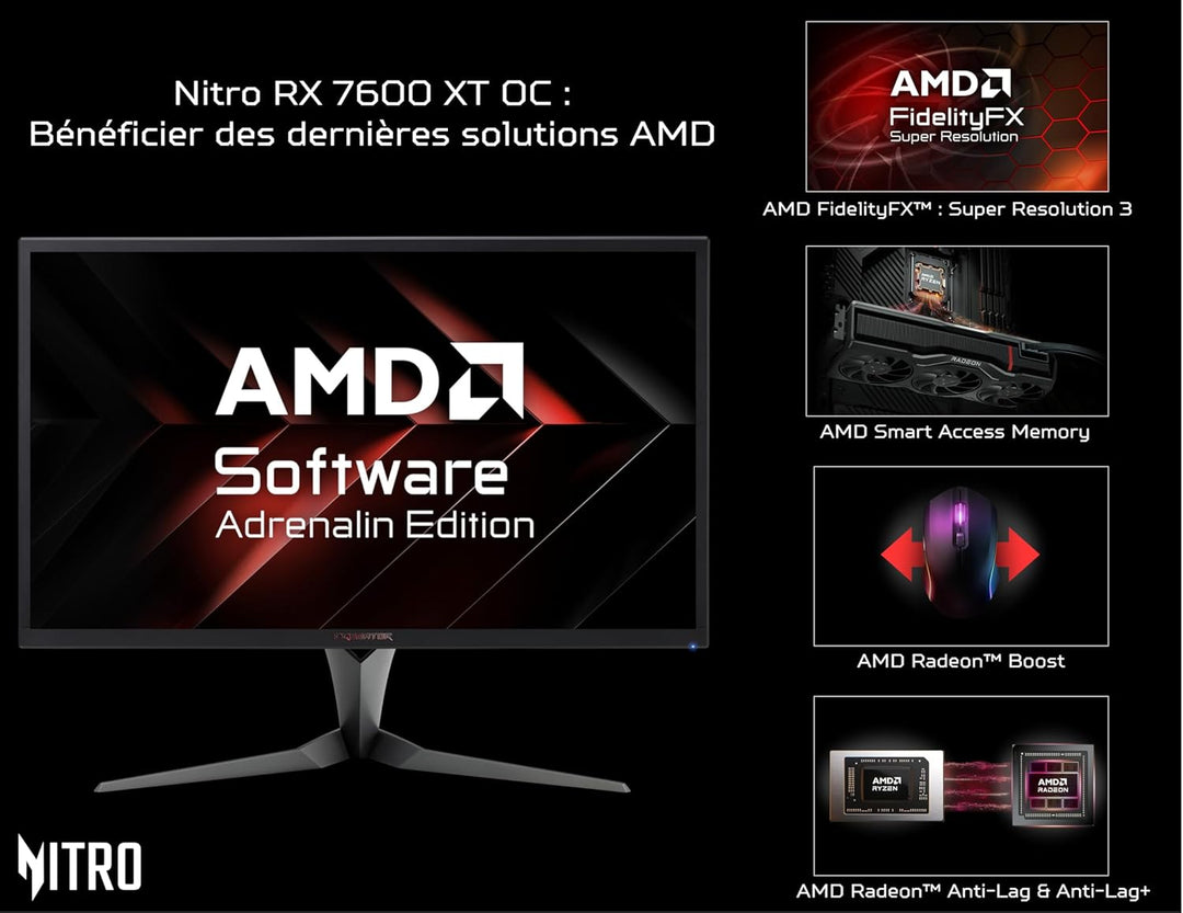 Acer Nitro Radeon RX 7600 XT OC 16GB GDDR6 - DP.Z3LWW.P02
