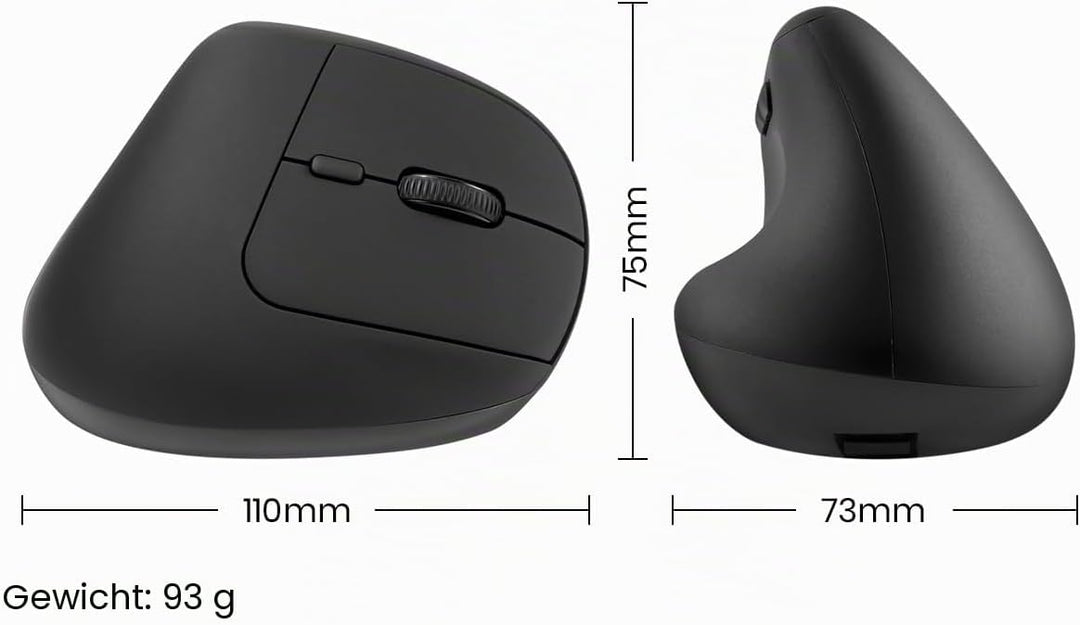 Perixx PERIMICE-608 Programmierbare Ergonomische Maus - Vertikales Design - 800/1200/1600 dpi - Kabe