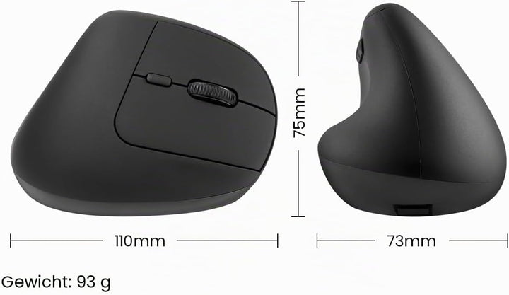 Perixx PERIMICE-608 Programmierbare Ergonomische Maus - Vertikales Design - 800/1200/1600 dpi - Kabe