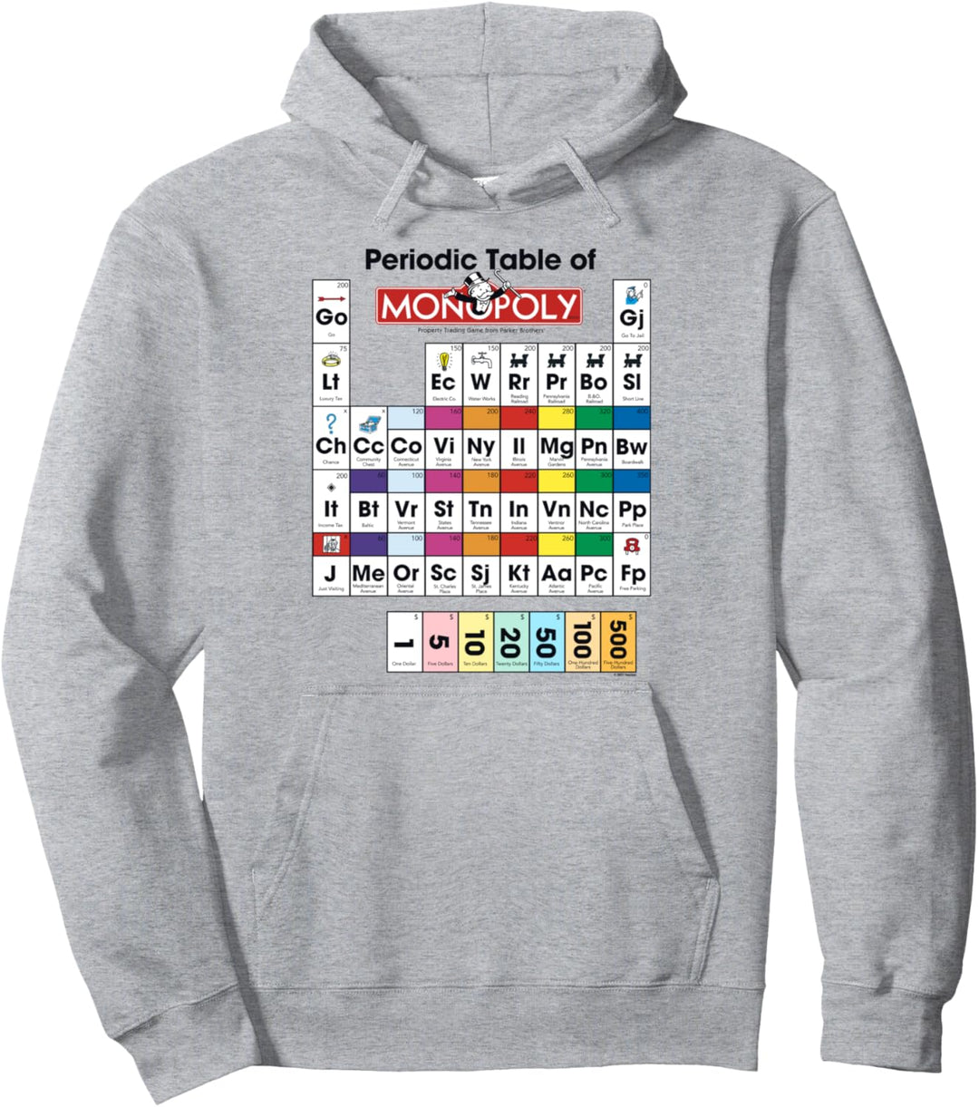 Monopoly Periodic Table Of Monopoly Vintage Color Game Board Pullover Hoodie