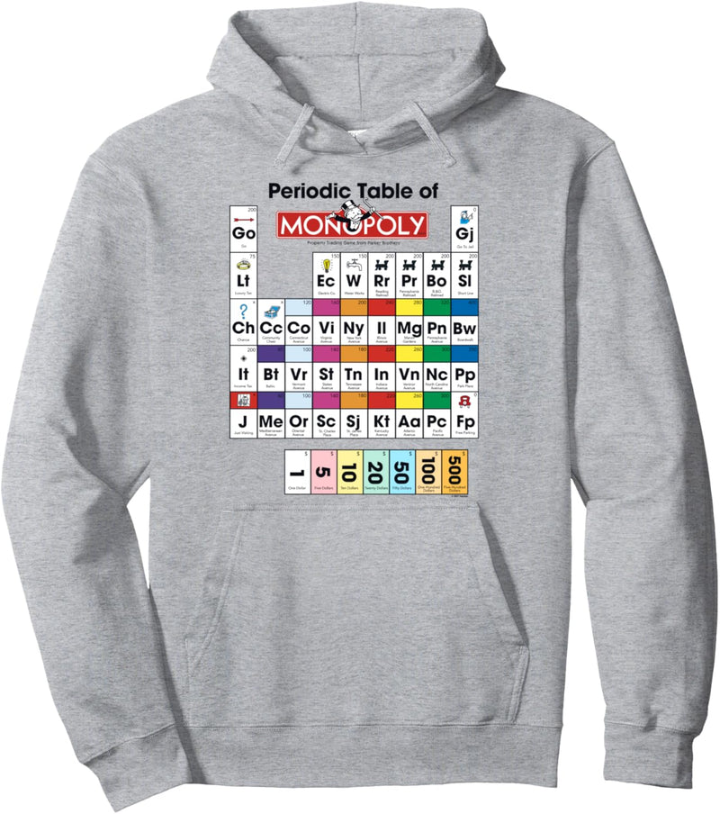 Monopoly Periodic Table Of Monopoly Vintage Color Game Board Pullover Hoodie