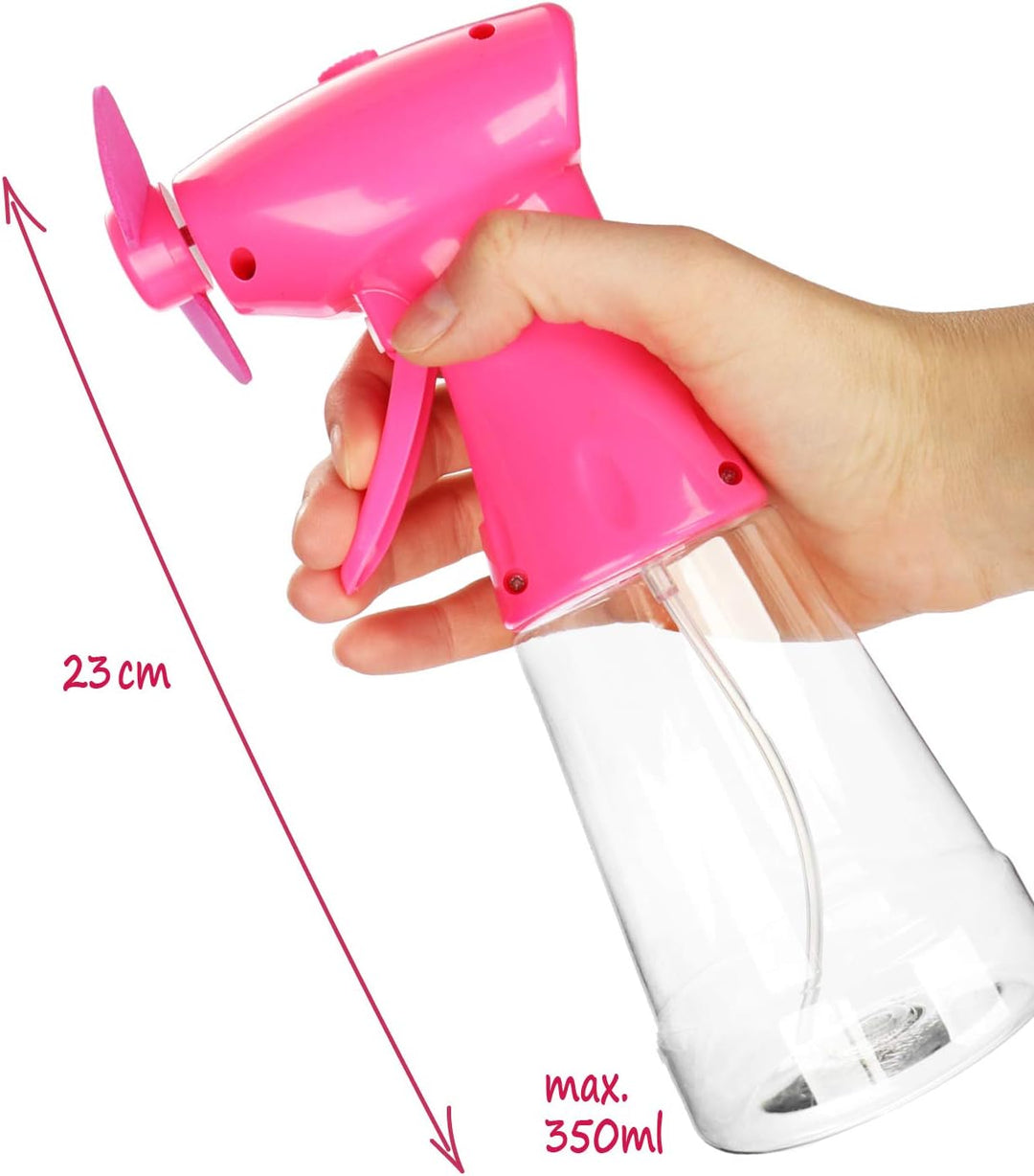com-four® 6x Ventilator-Sprühflasche - sicherer Sprühventilator - Wassersprüher zur Abkühlung im Som