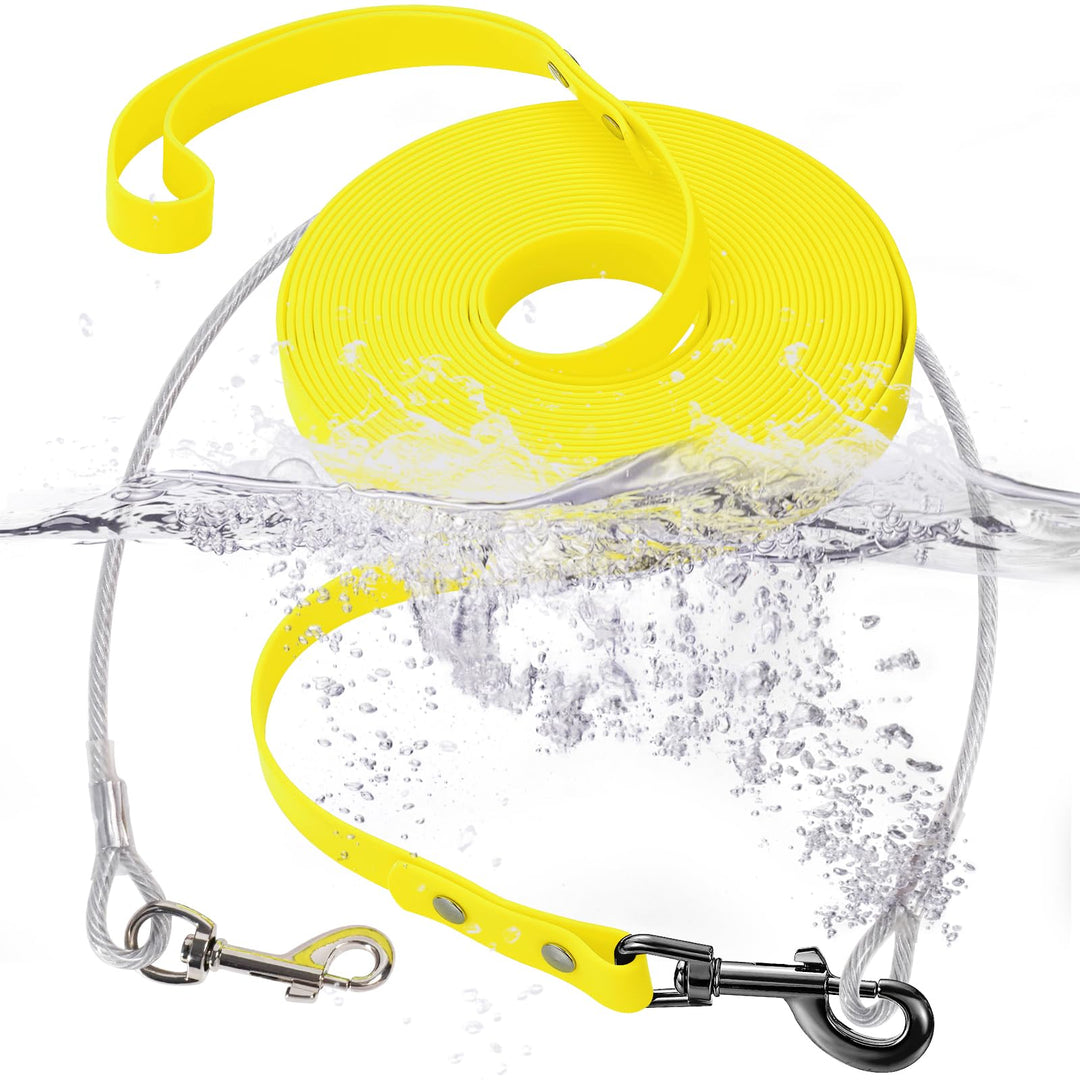 Wasserdicht Schleppleine für Hunde,mit Chew Proof Tie-Out Leinen,Wasserdicht Trainingsleine für Hund