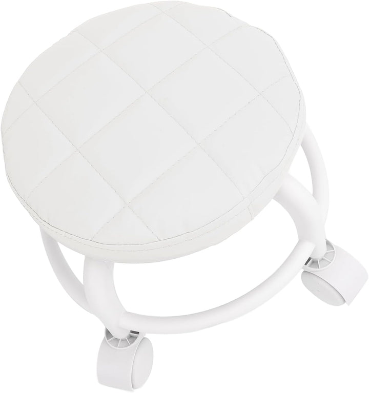 Niedriger Rollsitz, PU-Leder, Niedriger Hocker, Stummgeschaltetes Rad, Drehbar, Niedrige Höhe, Runde