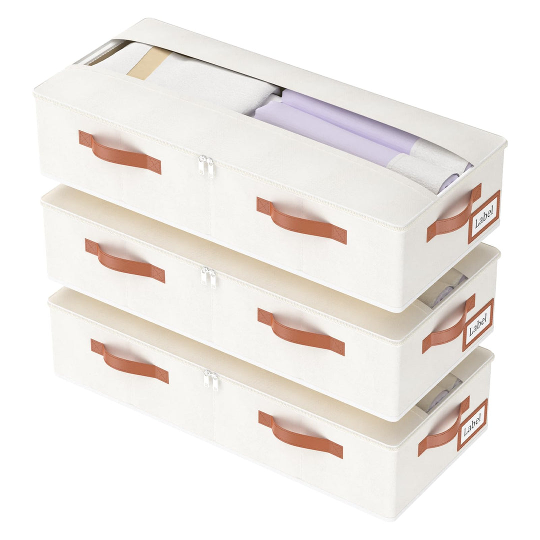 Yawinhe 3 Stück Unterbettkommode, Unterbett Aufbewahrungsbox Vliesstoff, Faltbare Aufbewahrungstasch