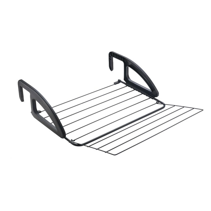 Metaltex Heizungs-und Balkonwäschetrockner, Metall, schwarz matt, 62x61x17 cm, Schwarz Matt