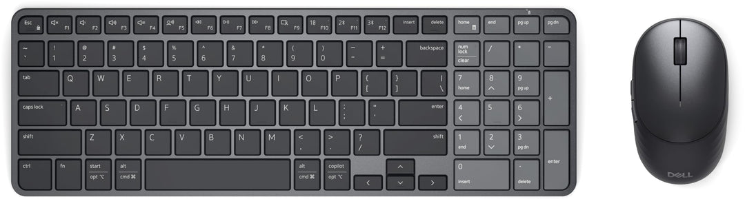 Dell Pro 7 Wiederaufladbare Kompakte Tastatur und Maus KM746, QWERTZ, Bluetooth, 6.000 DPI, Graphits
