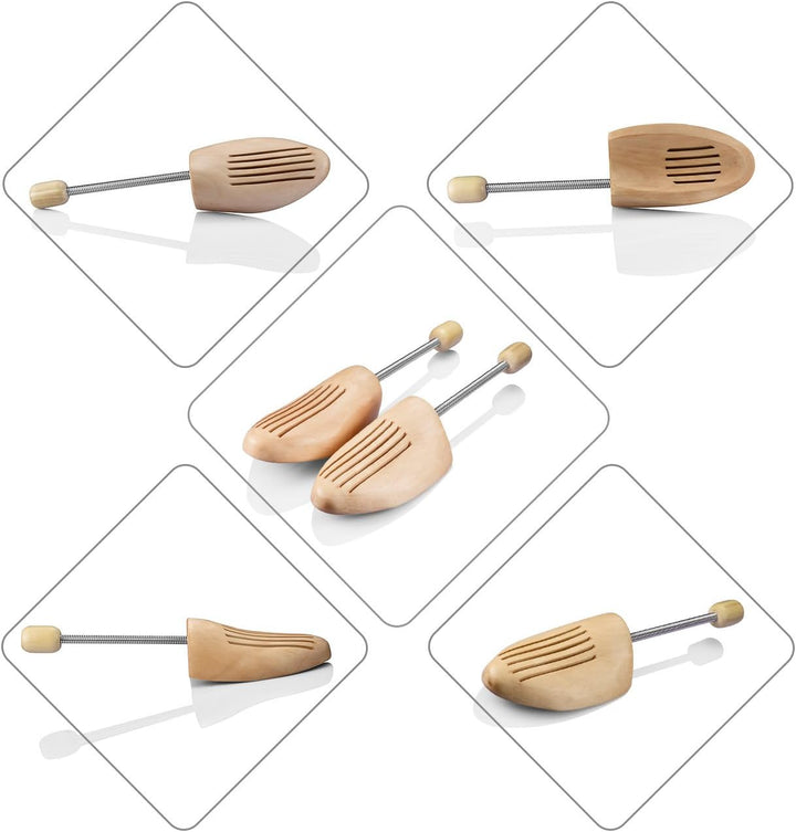logei® 1 Paar Hochqualitativer Holz Spiralfeder Schuhspanner Schuhdehner Schuhweiter Herren (5 Paar