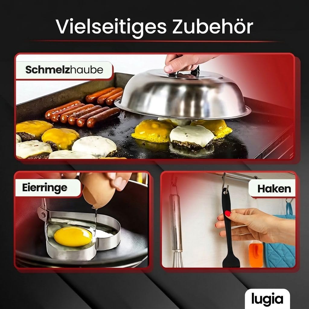BBQ Grill Zubehör Set 34-teilig aus Edelstahl – Komplettes Grillbesteck mit Zange, Spateln, Burgerpr