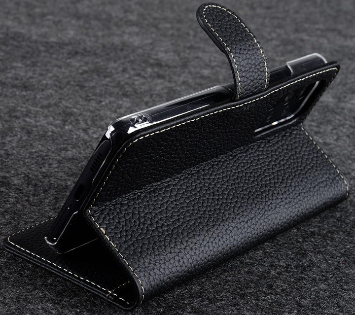 STILGUT Talis kompatibel mit Samsung Galaxy A53 5G Hülle mit Kartenfach aus Leder, Wallet Case, Lede