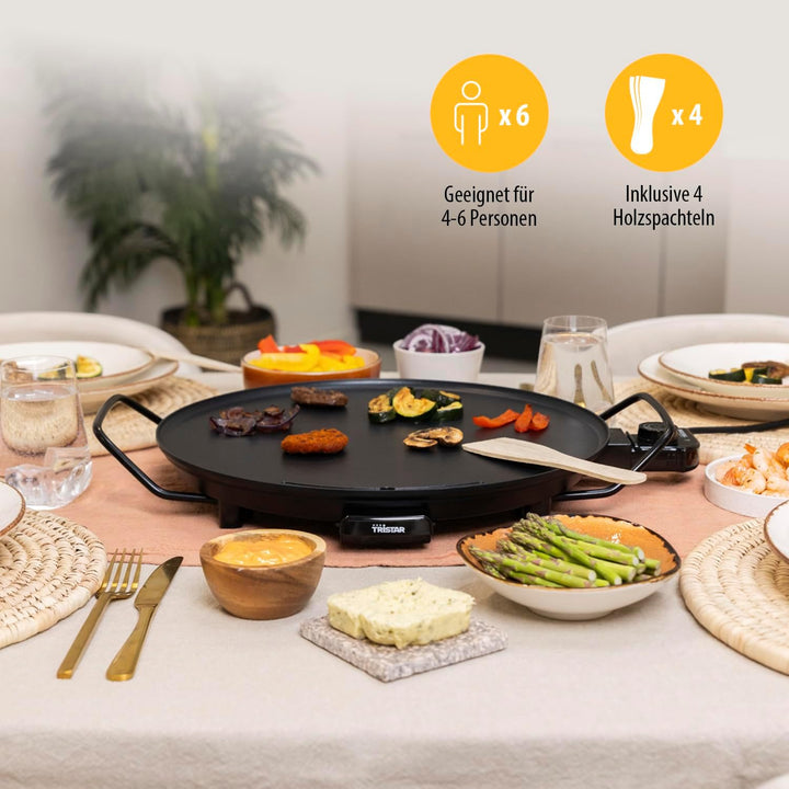 Tristar BP-2787 Grillplatte – Ø 40 cm – 4 Personen – 2000 W – Schwarz