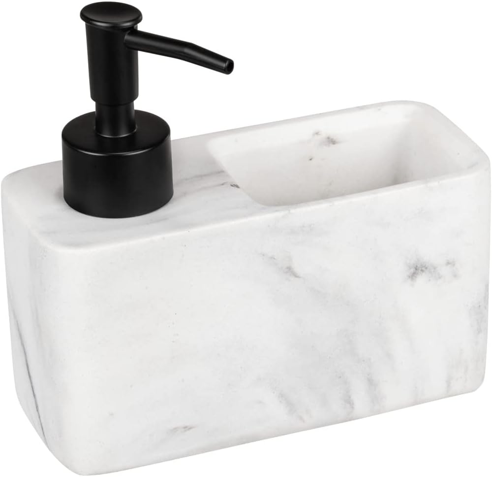 WENKO Spülmittelspender Resa Marmor Weiss, Weiss