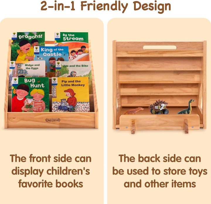 5-stöckiges Bücherregal Kinderzimmer für Kindergarten/Klassenzimmer, Montessori Bücherregal und Spie