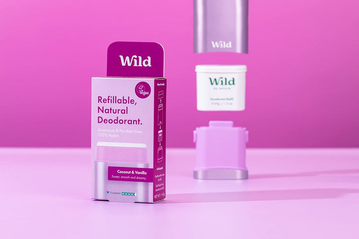 Wild - Natürliches nachfüllbares Deo - Aluminiumsalzfrei - Lang anhaltender Schutz - 100% Inhaltssto