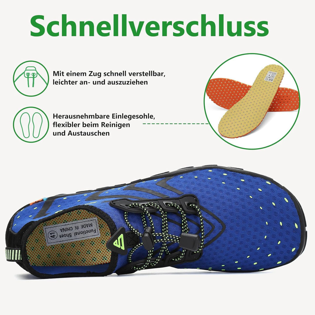 Saguaro Wasserschuhe für Herren, rutschfest, schnelltrocknend, Wasserschuhe 39 EU Blau, 39 EU Blau