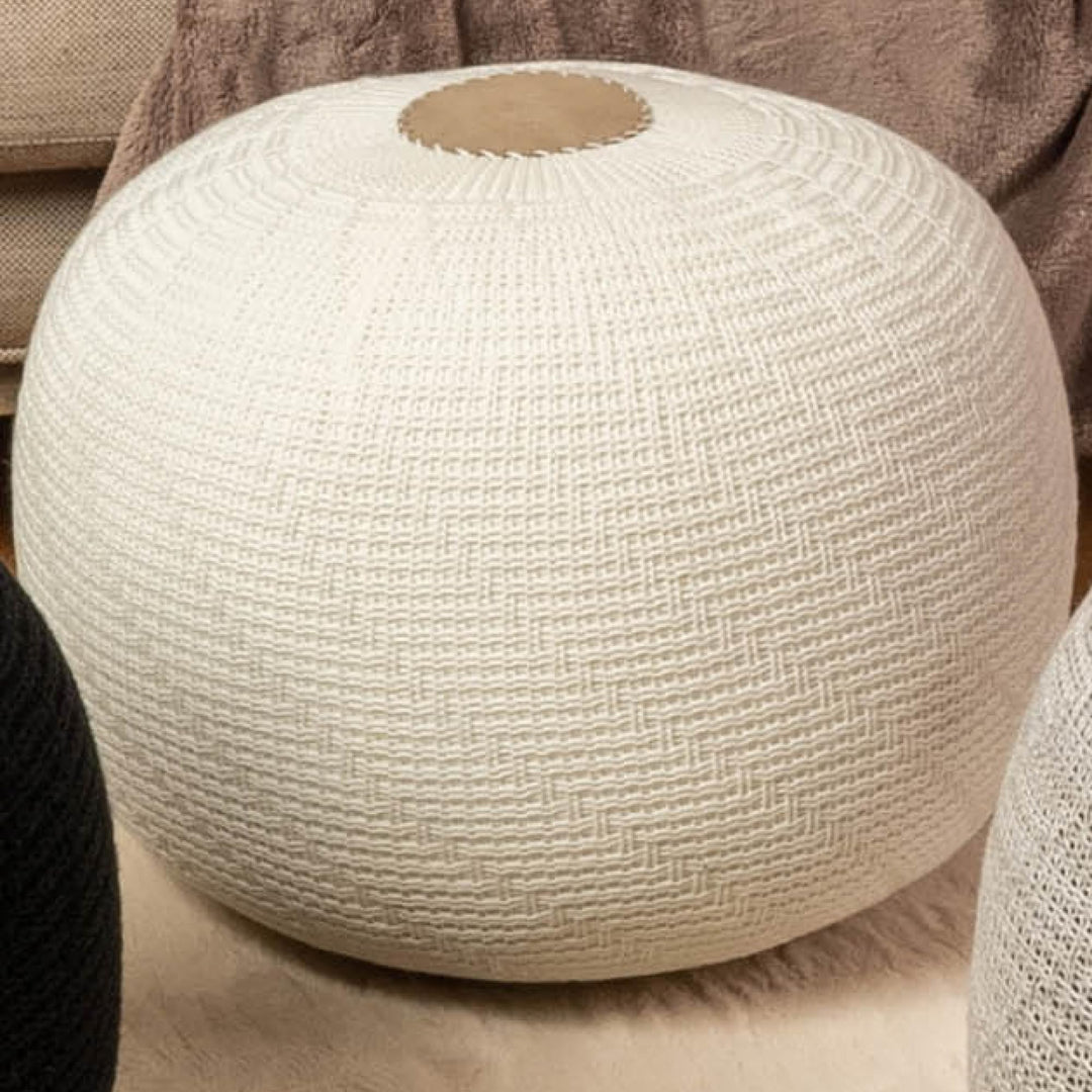 ENGLISH HOME Pouf Hocker, Rund Sitzpouf, Sitzhocker, Sitzpuff, Fusshocker, Strick Puff Hocker für Wo