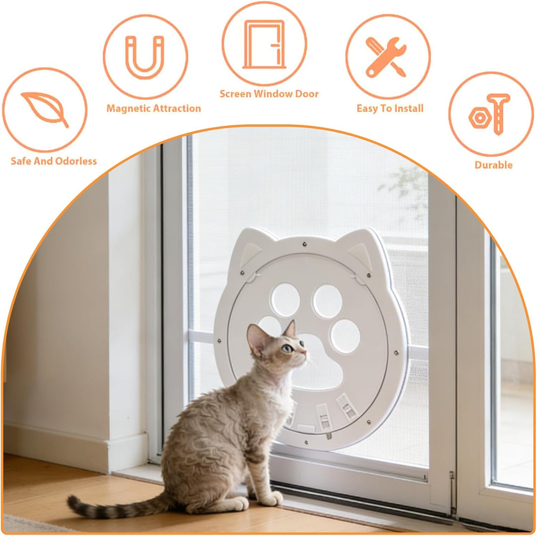 Katzenklappe für Fliegengitter, Katzentür für FensterKatzenklappe Innentür Aussentür Hundeklappe, K-