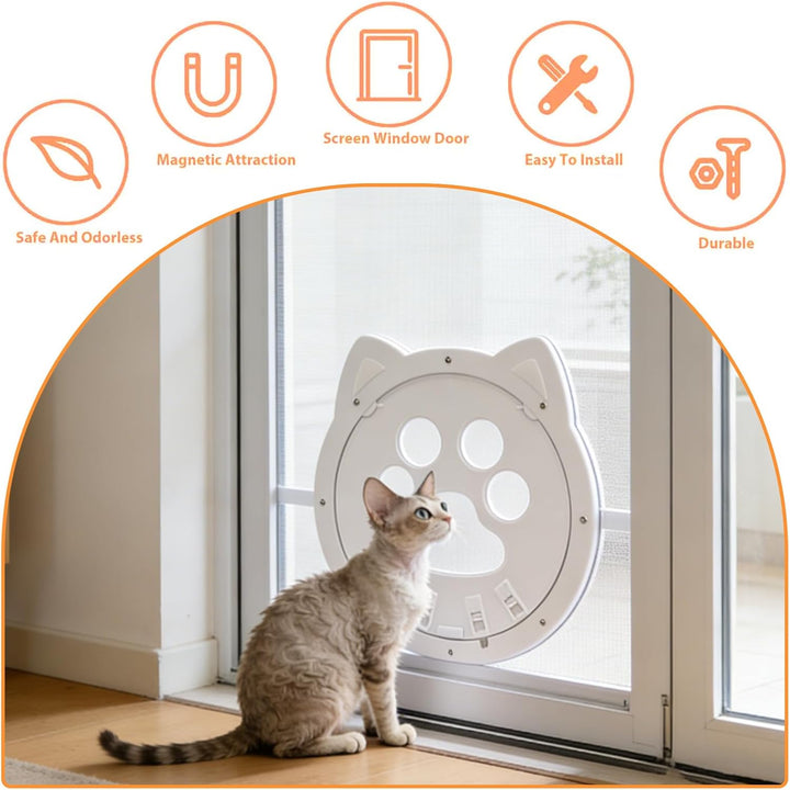 Katzenklappe für Fliegengitter, Katzentür für FensterKatzenklappe Innentür Aussentür Hundeklappe, K-