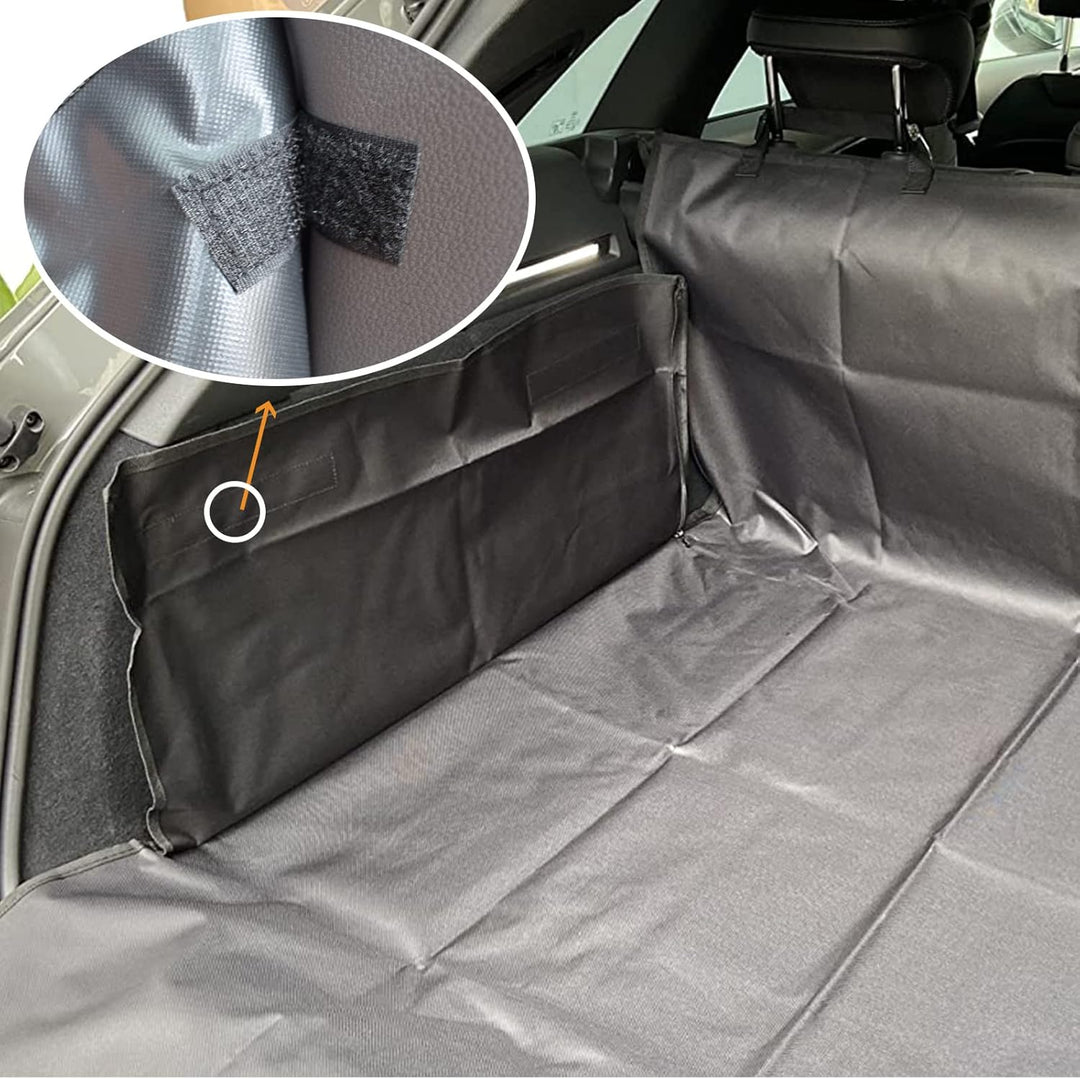 FINEVERNEK Kofferraumschutz Hund mit Seitenschutz, Autoschondecke für Hunde mit Den Rücksitz, Univer