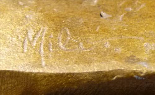 Abstrakte Bronzeskulptur - XXL Tänzerin hockend - signiert Milo - Bronzefigur - Moderne Kunst Skulpt