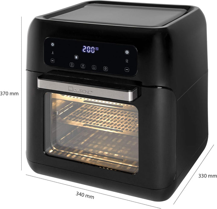 Clatronic Heissluftfritteuse | XXL Heissluftfritteuse | 11 Liter | Minibackofen | LED-Touchscreen |