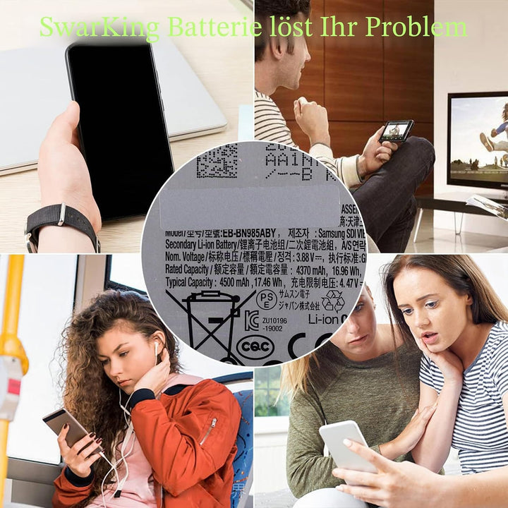 SwarKing Ersatz Akku Kompatibel mit Samsung Galaxy Note20 Ultra EB-BN985ABY with Toolkit