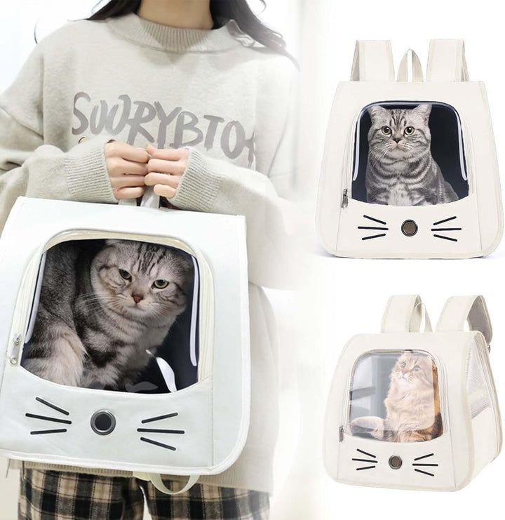 Tragbare und Faltbare Katzentasche,Atmungsaktive und Faltbare Haustier Rucksack,Katzenrucksack mit N