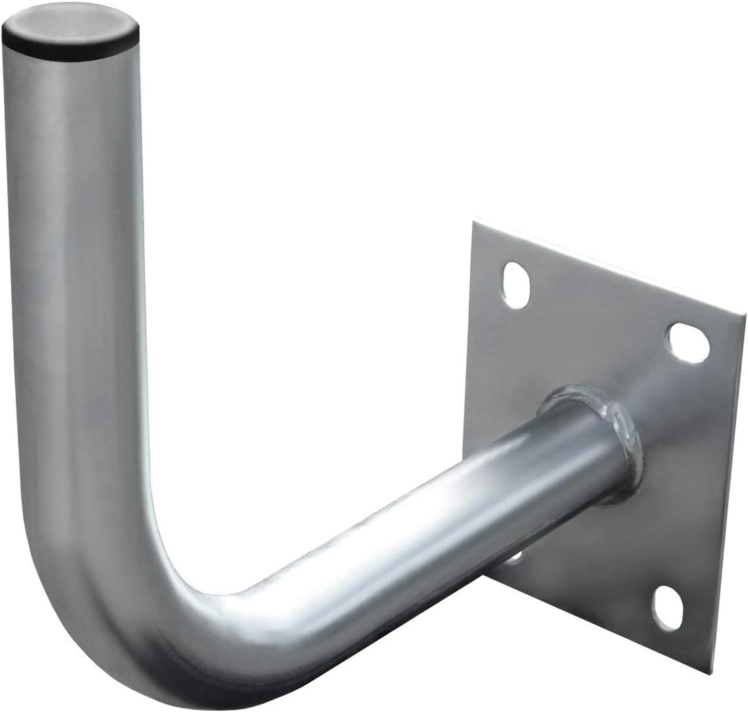 60cm HD Sat Anlage Quad LNB Digital + Wandhalter 25cm + 4X F-Stecker 4 Teilnehmer Antenne Weiss UHD