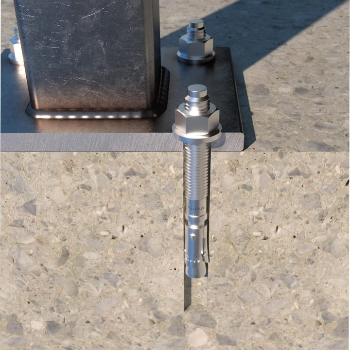 INDEX Fixing Systems 50 Stück Verankerungen für hohe Lasten, verzinkt, M10 x 170 mm, Durchmesser 10