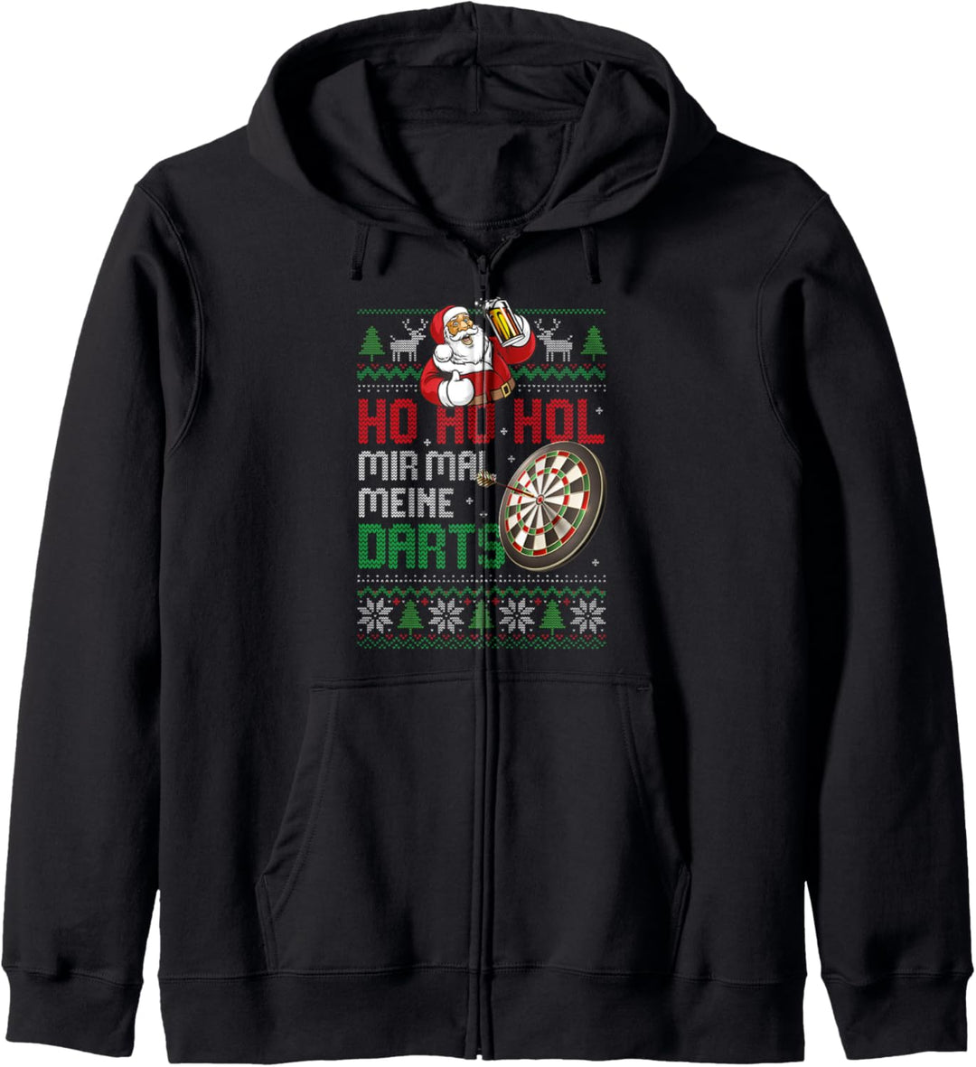 Hässliche Weihnachten Darts Geschenk Ugly Christmas Ho Ho Ho Kapuzenjacke