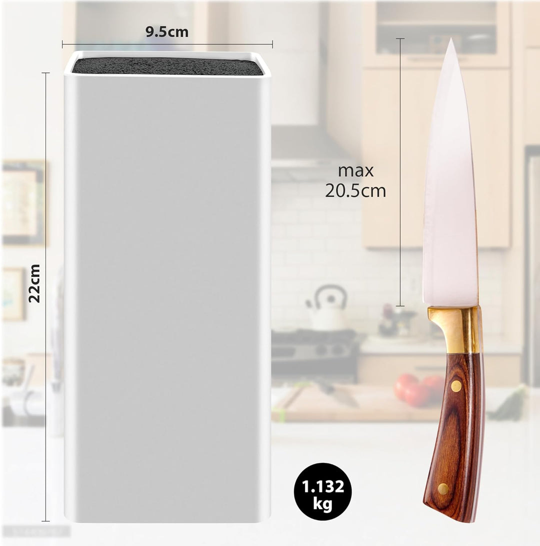 Cheerhom Messerblock Ohne Messer Square, Universal Messerblock mit Flexiblen Lamellen, Messerhalter
