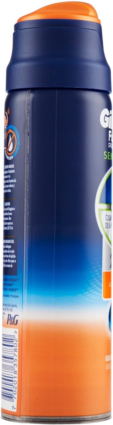Gillette Fusion ProGlide Active Sport Sensitive 2 in1 Gel-Klingen – 170 ml – [2er Packung] Aktiver S