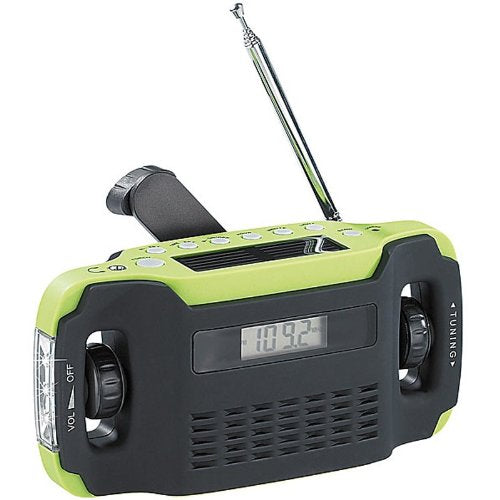 Solar-USB-Dynamo Kurbel FM/AM Koffer Radio mit Uhr und LED-Licht