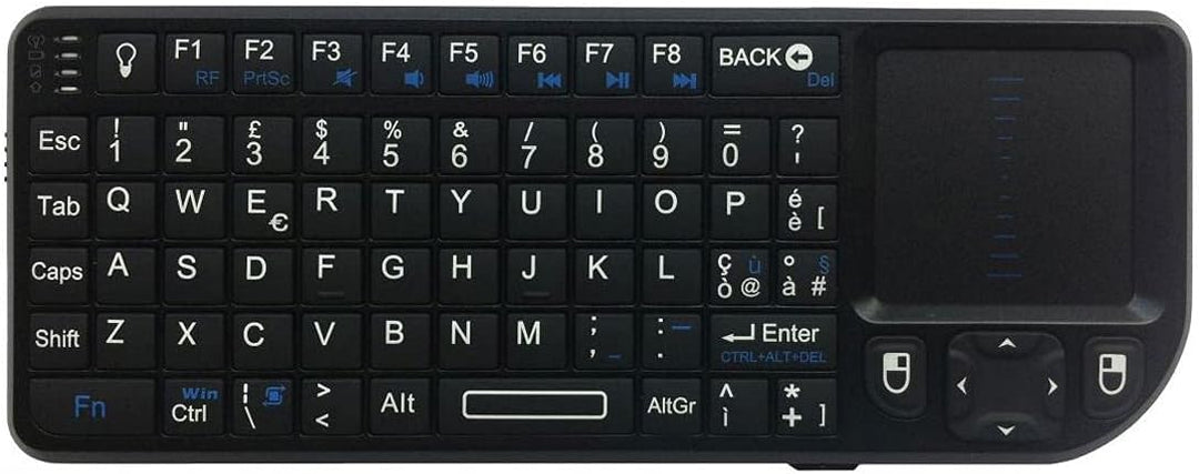 Rii Mini X2 Wireless + Bluetooth (italienisches Layout) - Mini-Tastatur mit Hintergrundbeleuchtung,