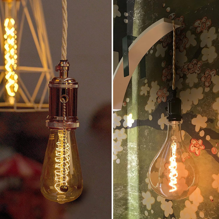 Amarcords - Textilkabel für Lampen JUTE, geflochten, Jute, 3 Meter, mit Erdung 3x0,75 - Stoffkabel m