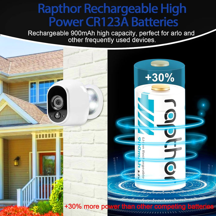 Rapthor Arlo Akkus Wiederaufladbar 900mAh High Capacity 3.7V Wiederaufladbarer Akku für Arlo Wireles