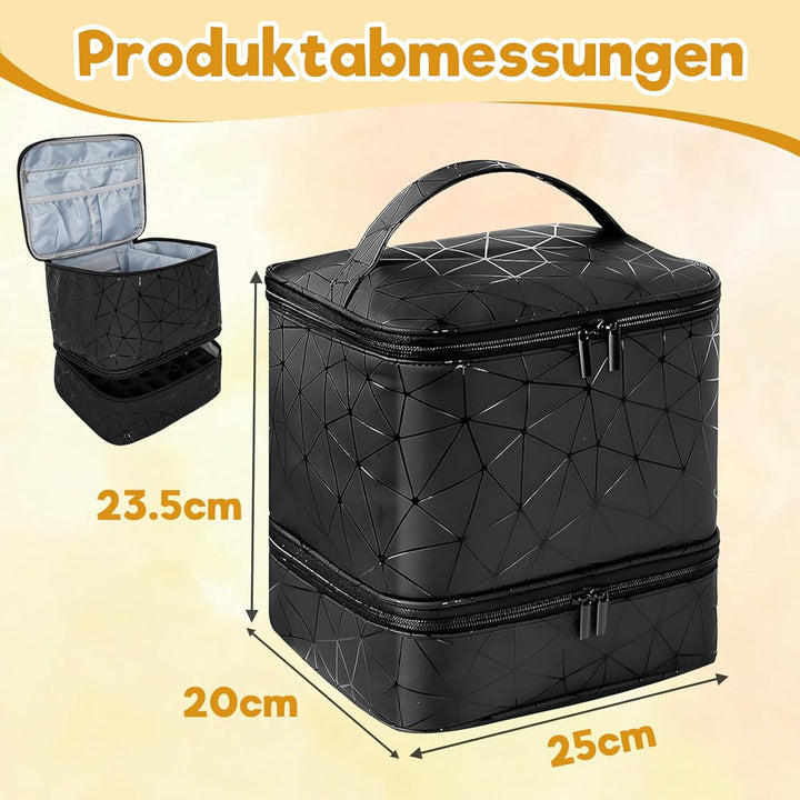 Nagellack Aufbewahrung, Doppelschicht Nagellack Organizer Tasche, Kosmetikkoffer wasserdichter tragb