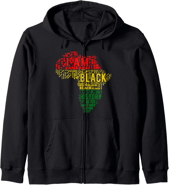 Word Cloud Design I Am Black History African American Kapuzenjacke