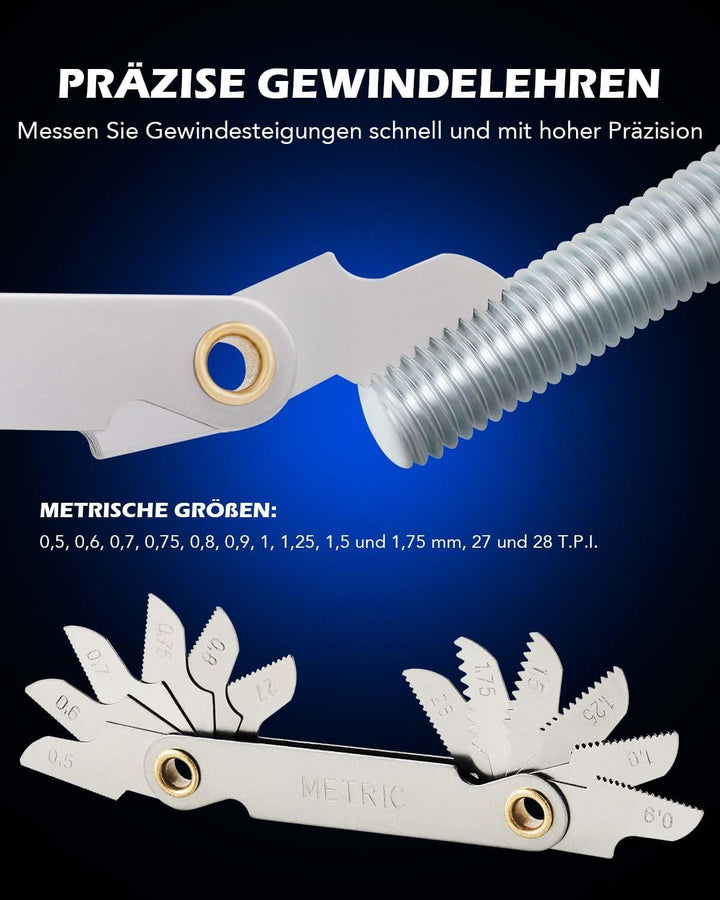 Orion Motor Tech Gewindeschneider Set 40 tlg. Gewindeschneid Satz Metrisch M3-M12 Gewindebohrer Satz
